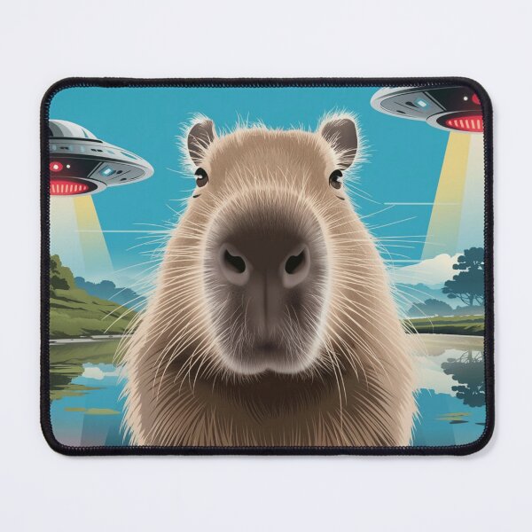 Item preview, Funny Graphic Tee Capybara Selfie with UFOs Weird designed and sold by SztylishDesigns.