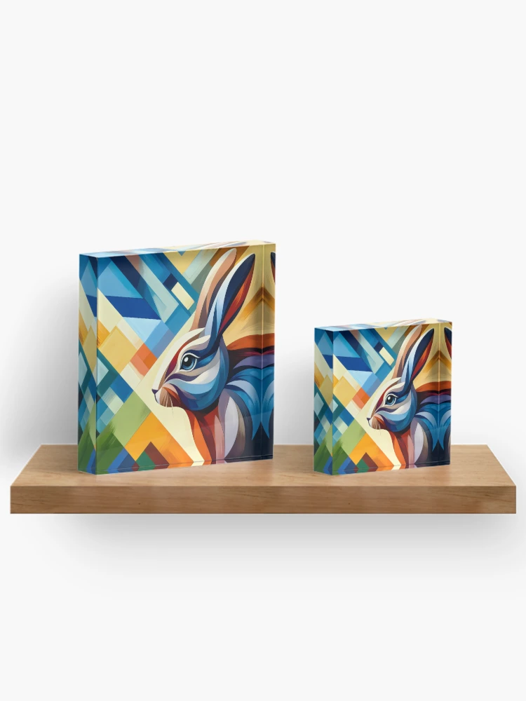 Thumbnail 3 of 5, Acrylic Block, Abstract Rabbit designed and sold by GoldenPattern.