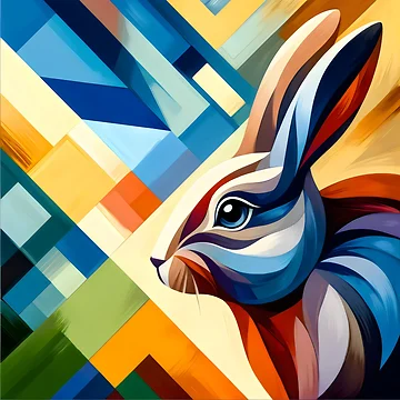 Artwork thumbnail, Abstract Rabbit by GoldenPattern