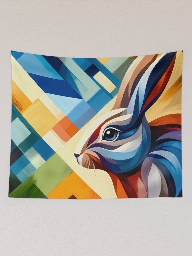 Thumbnail 2 of 3, Tapestry, Abstract Rabbit designed and sold by GoldenPattern.