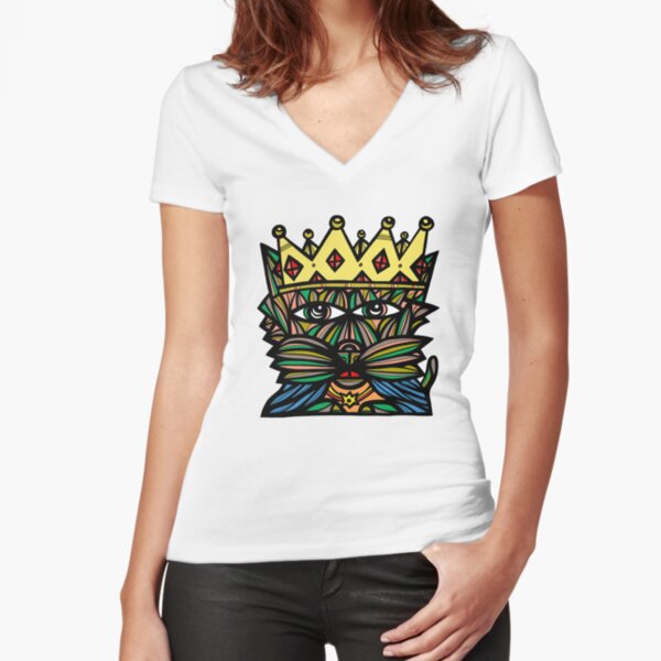 "King Kat" Fitted V-Neck T-Shirt