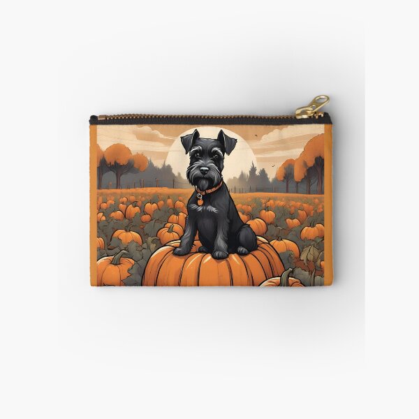 Item preview, Mini Schnauzer in a pumpkin patch designed and sold by Madmizz.