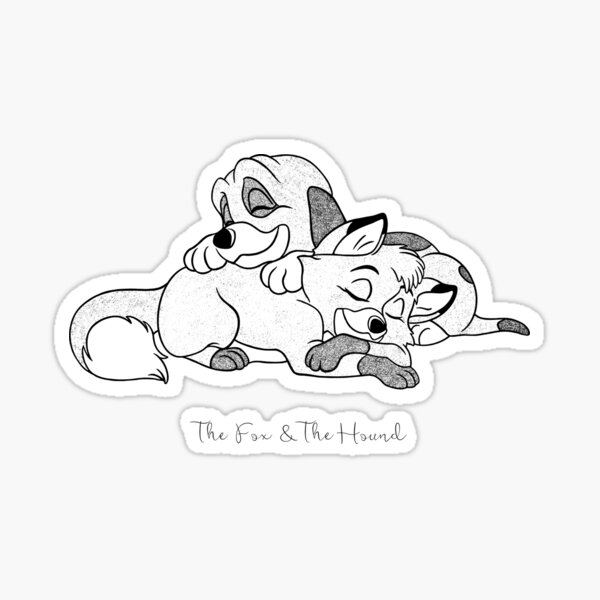 The fox and the dog - Calligraphy Sticker