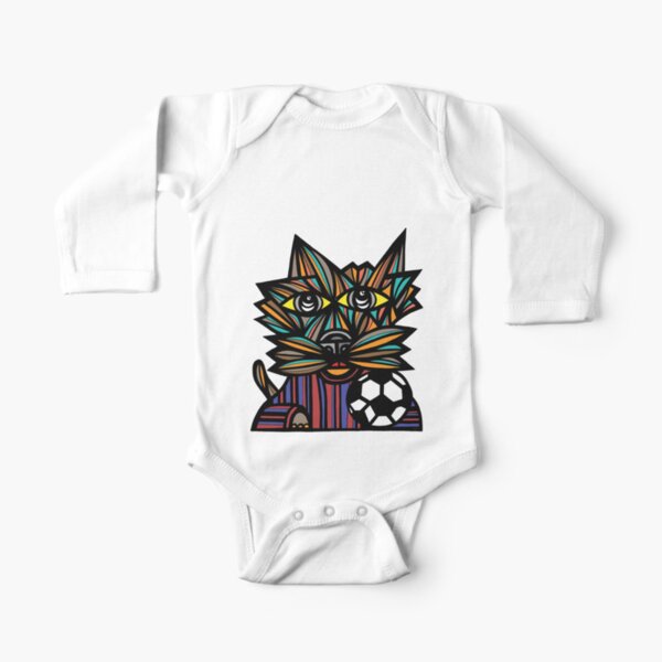 "Kick Kat" Long Sleeve Baby One-Piece