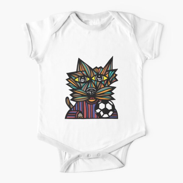 "Kick Kat" Short Sleeve Baby One-Piece