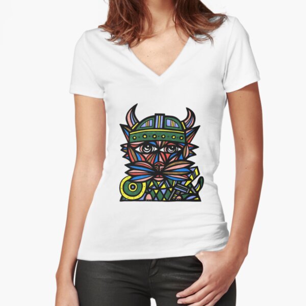 "Viking Kat" Fitted V-Neck T-Shirt