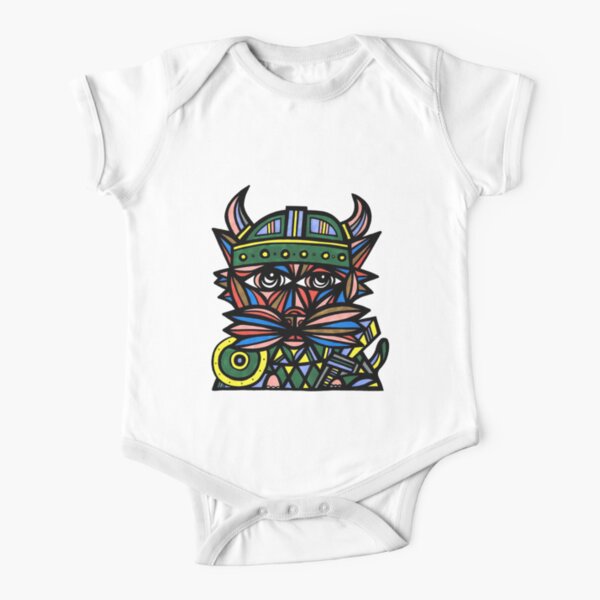 "Viking Kat" Short Sleeve Baby One-Piece