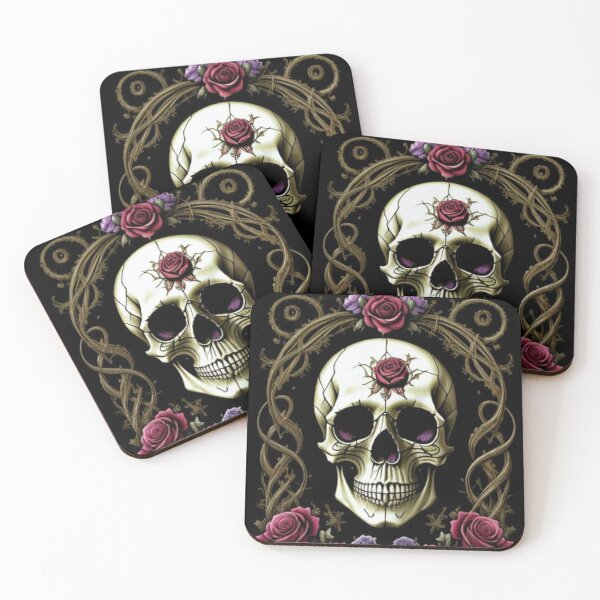 Item preview, Gothic Skull Roses designed and sold by TheDarkWardrobe.