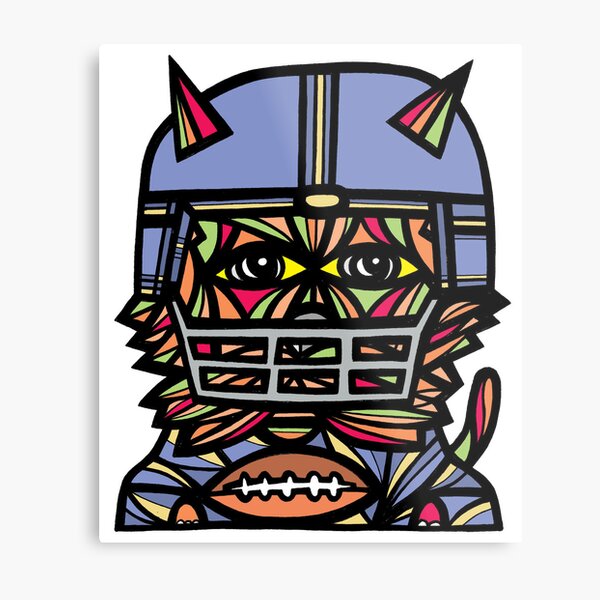 "GridIron Kat" Metal Print