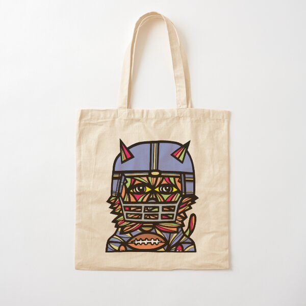 "GridIron Kat" Cotton Tote Bag