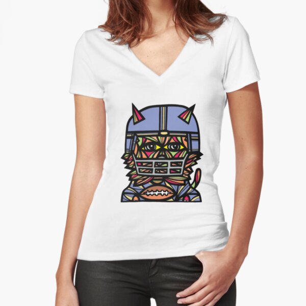 "GridIron Kat" Fitted V-Neck T-Shirt