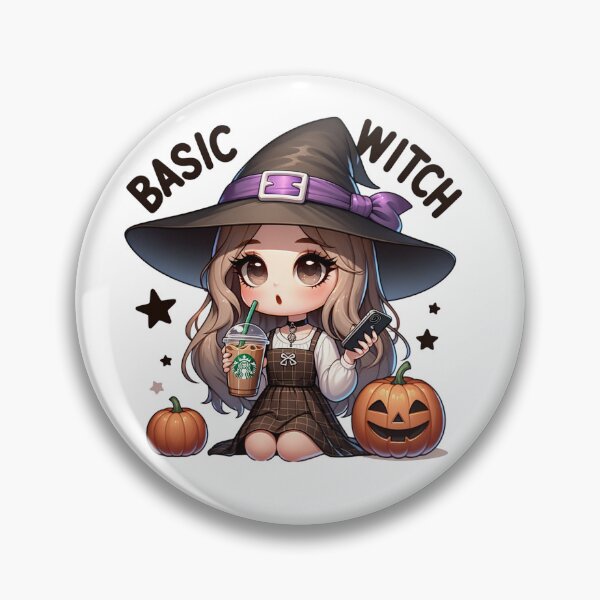 Item preview, Basic Witch  drinking iced coffee stickers and more designed and sold by CRandRRstickers.