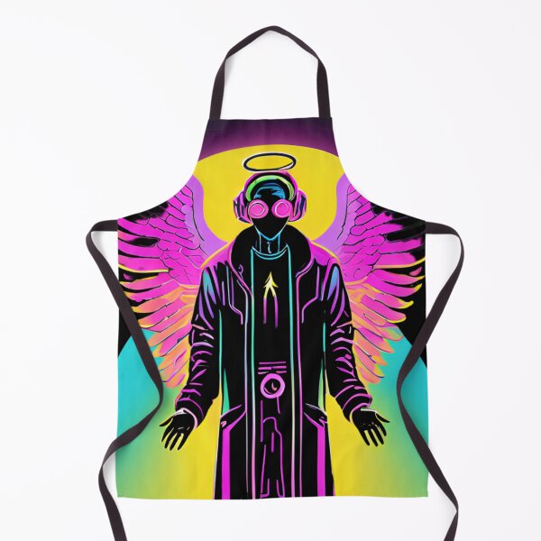Item preview, Neon-Glowing Cyberpunk Angel T-Shirt - Futuristic Hip God with Electric Halo Art D51 designed and sold by pixelandcrafted.