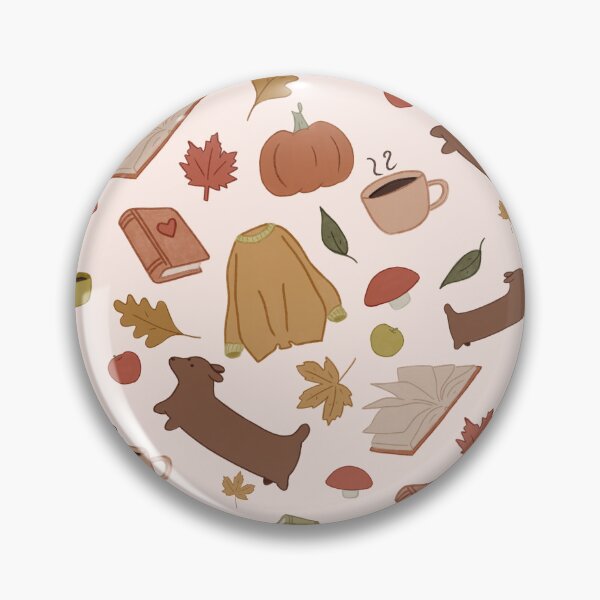Item preview, Cozy fall dachshund pattern designed and sold by SnugbugStudios.