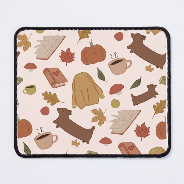 Item preview, Cozy fall dachshund pattern designed and sold by SnugbugStudios.