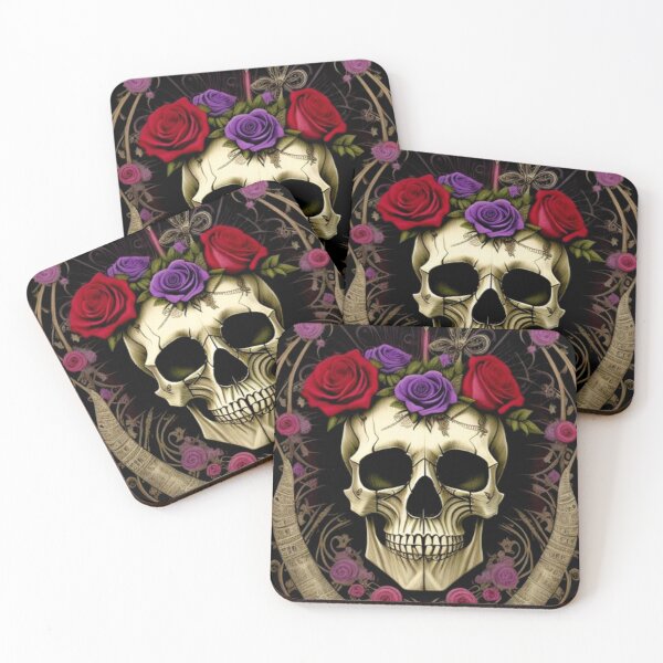 Item preview, Gothic Skull Roses designed and sold by TheDarkWardrobe.