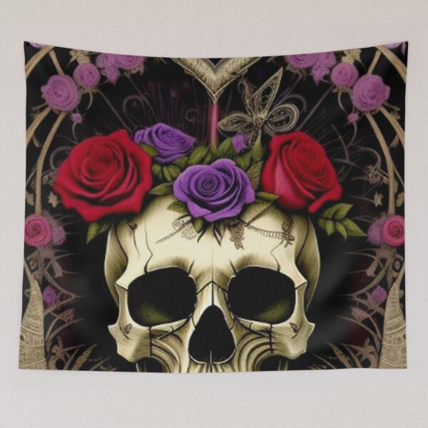 Item preview, Gothic Skull Roses designed and sold by TheDarkWardrobe.