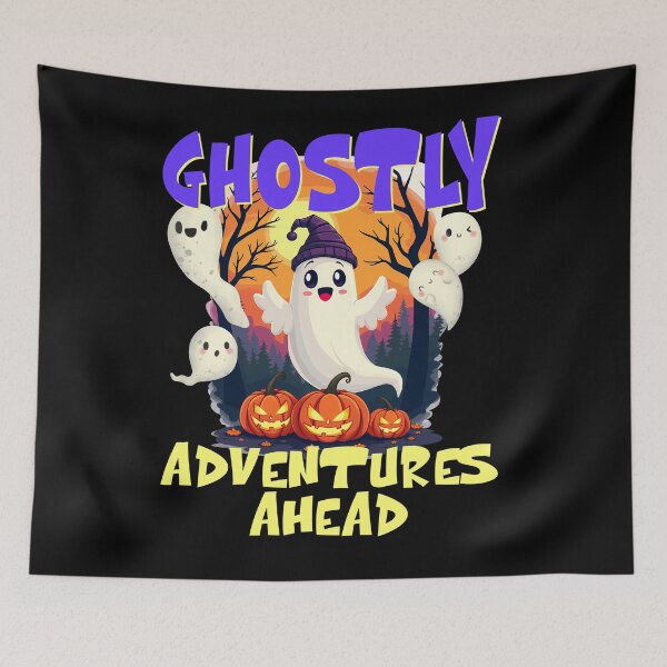 Item preview, Ghostly Adventures Ahead, Cute Funny Ghosts designed and sold by orangeblue21.