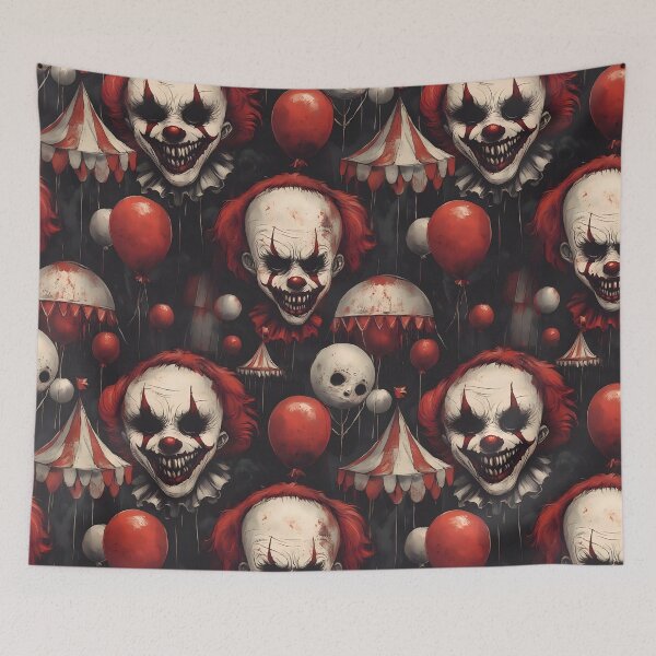 Item preview, Creepy Halloween Clown Seamless Pattern Tile designed and sold by VoyteksDesigns.