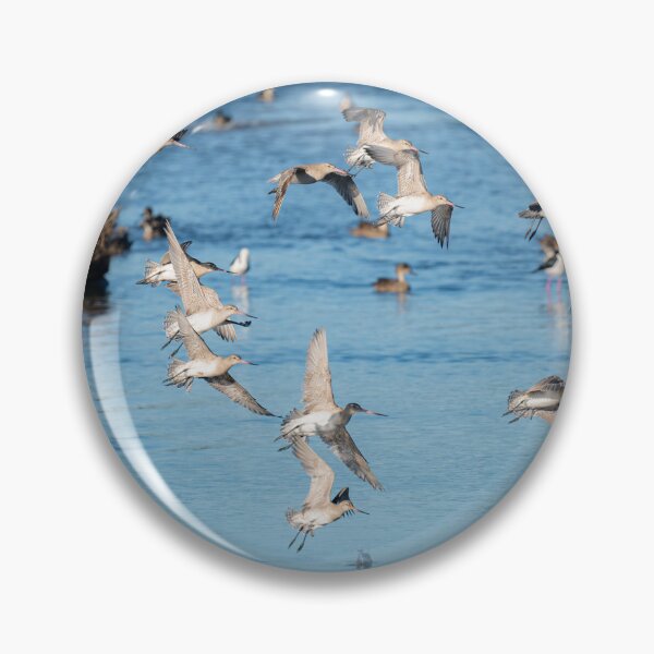Item preview, Godwit birds flying over lake designed and sold by TedmBinegas.