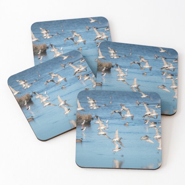 Item preview, Godwit birds flying over lake designed and sold by TedmBinegas.
