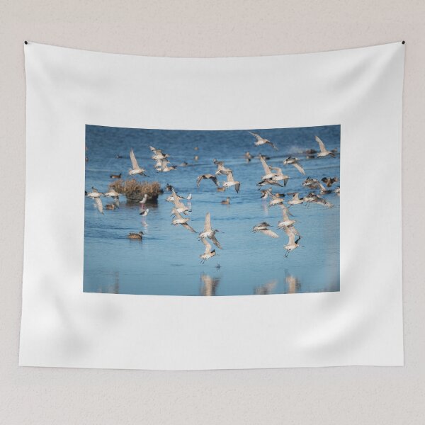 Item preview, Godwit birds flying over lake designed and sold by TedmBinegas.