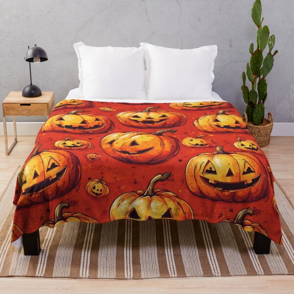 Item preview, Halloween Pumpkin Faces Seamless Pattern Tile designed and sold by VoyteksDesigns.