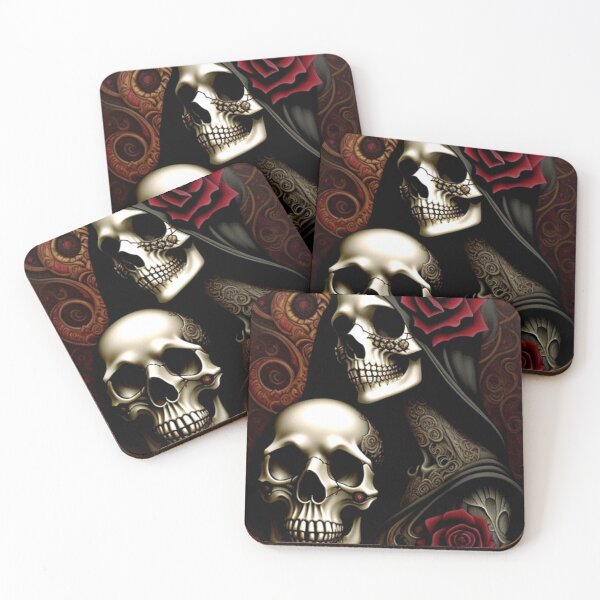 Item preview, Gothic Skull Roses designed and sold by TheDarkWardrobe.
