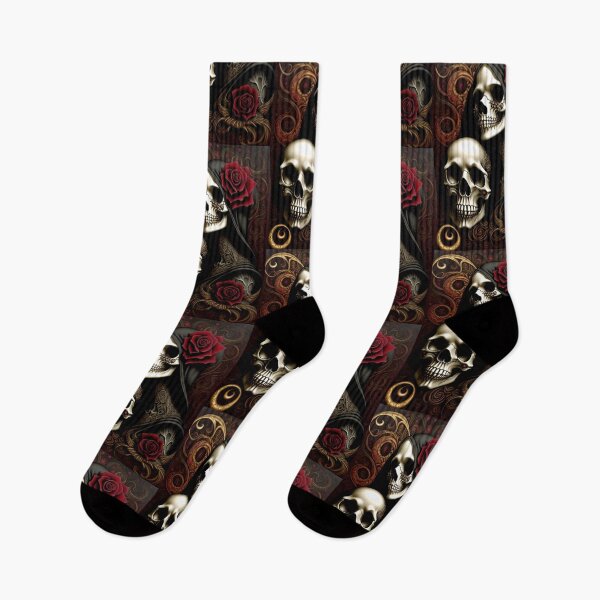 Item preview, Gothic Skull Roses designed and sold by TheDarkWardrobe.