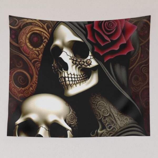 Item preview, Gothic Skull Roses designed and sold by TheDarkWardrobe.