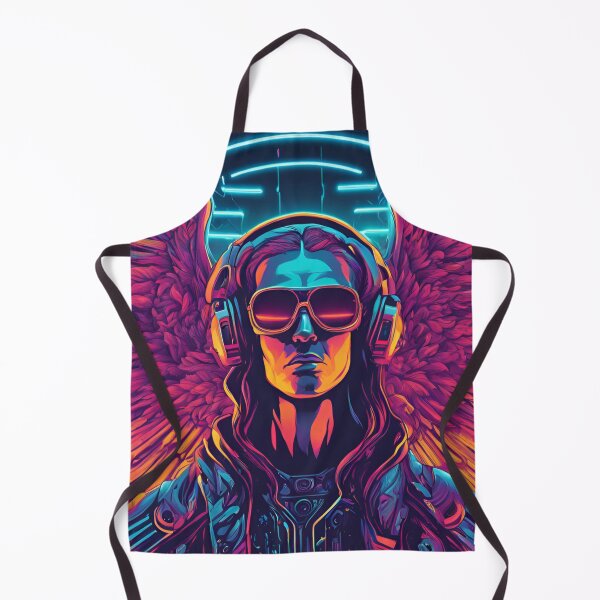 Item preview, Neon-Glowing Cyberpunk Angel T-Shirt - Futuristic Hip God with Electric Halo Art D56 designed and sold by pixelandcrafted.