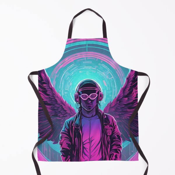 Item preview, Neon-Glowing Cyberpunk Angel T-Shirt - Futuristic Hip God with Electric Halo Art D59 designed and sold by pixelandcrafted.