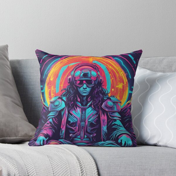 Item preview, Neon-Glowing Cyberpunk Angel T-Shirt - Futuristic Hip God with Electric Halo Art D60 designed and sold by pixelandcrafted.