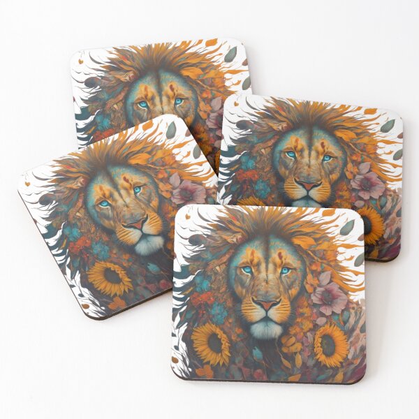 Item preview, Lion with Sunflower: Majestic and Bright Design designed and sold by CanvasWhimsy.