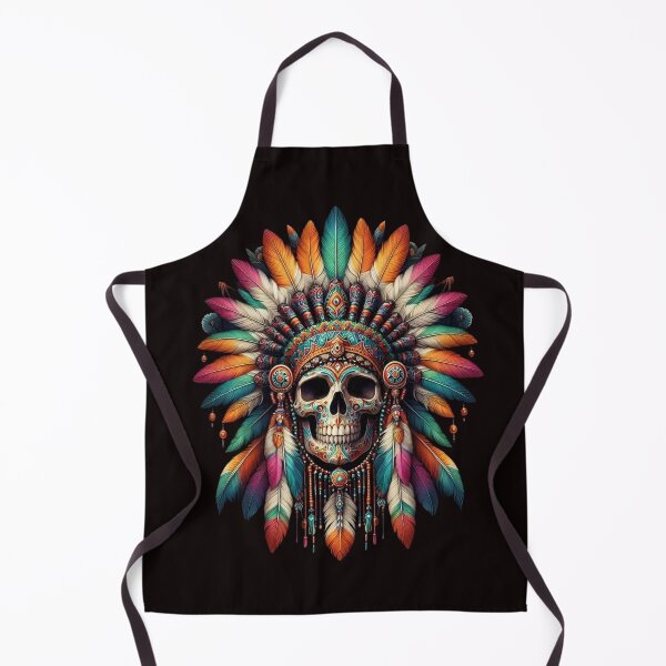 Item preview, Native American Headdress Skull designed and sold by ZombieCrew.