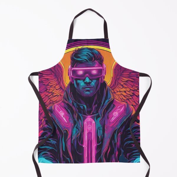Item preview, Neon-Glowing Cyberpunk Angel T-Shirt - Futuristic Hip God with Electric Halo Art D62 designed and sold by pixelandcrafted.