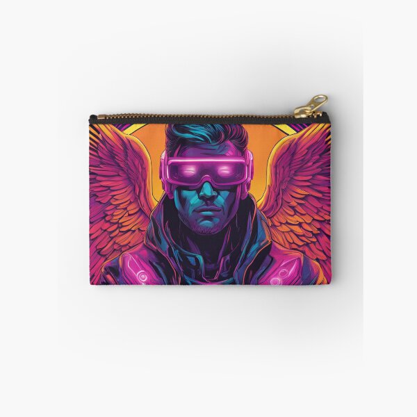 Item preview, Neon-Glowing Cyberpunk Angel T-Shirt - Futuristic Hip God with Electric Halo Art D62 designed and sold by pixelandcrafted.