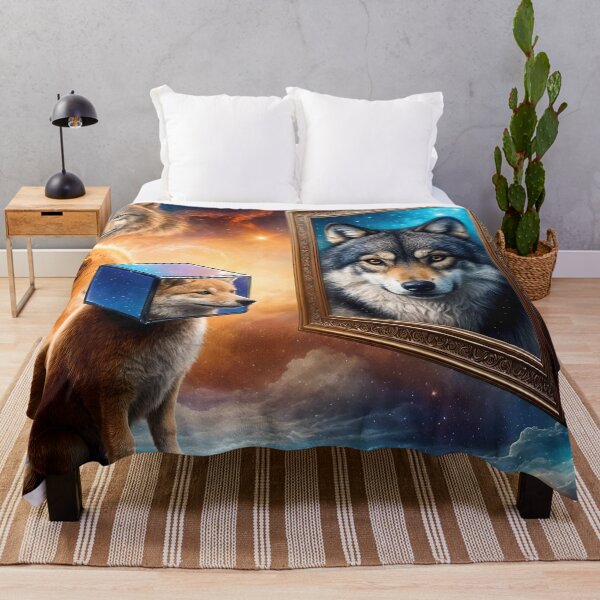 Item preview, Cosmic Reflections: Cube Dog Meets Majestic Wolf designed and sold by koreatvtea.