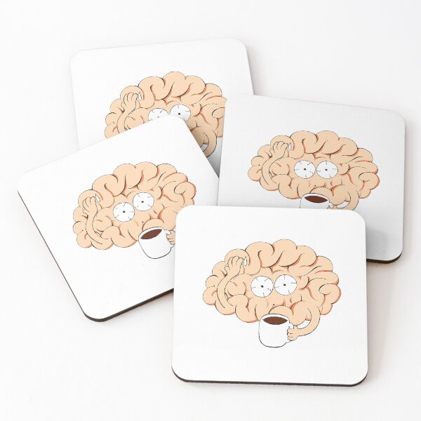 Item preview, Funny illustration of a brain that is nervous when drinking coffee designed and sold by lucamendieta.