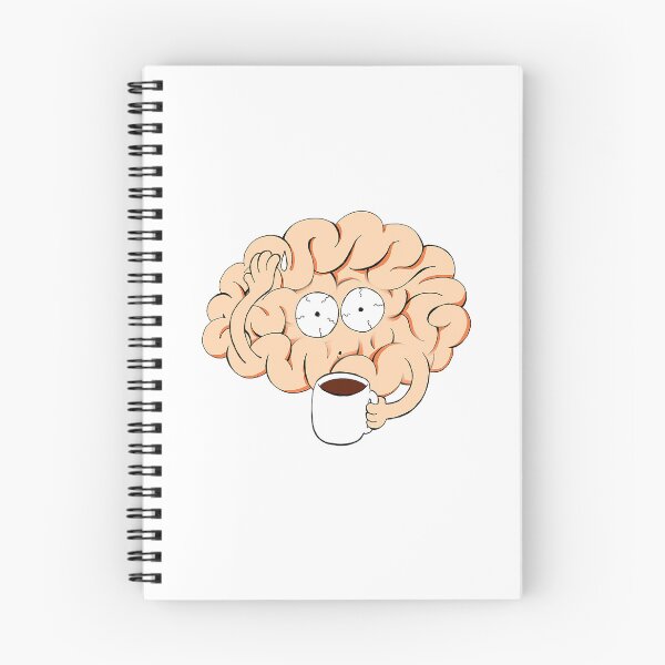 Item preview, Funny illustration of a brain that is nervous when drinking coffee designed and sold by lucamendieta.