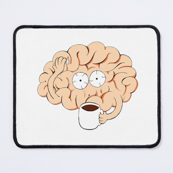 Item preview, Funny illustration of a brain that is nervous when drinking coffee designed and sold by lucamendieta.