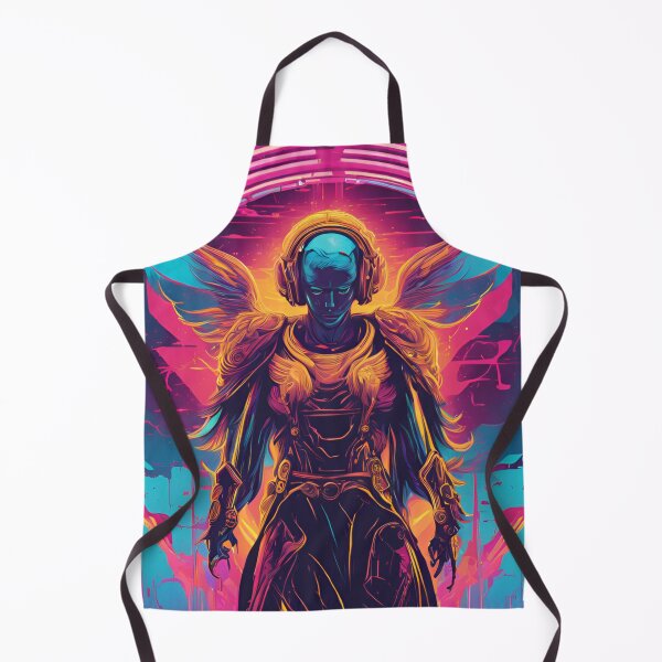 Item preview, Neon-Glowing Cyberpunk Angel T-Shirt - Futuristic Hip God with Electric Halo Art D63 designed and sold by pixelandcrafted.