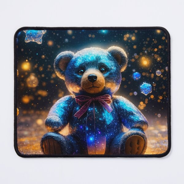 Item preview, Glowing Glass Teddy Bear with Cosmic Stardust designed and sold by koreatvtea.