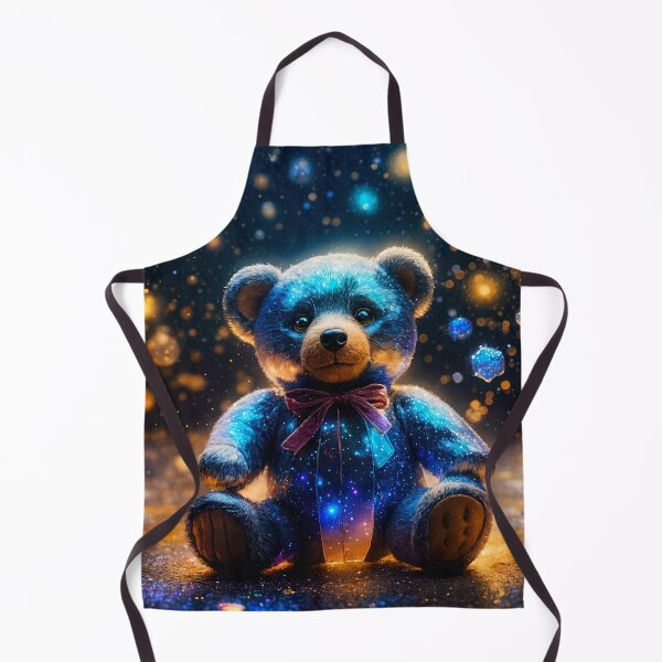 Item preview, Glowing Glass Teddy Bear with Cosmic Stardust designed and sold by koreatvtea.