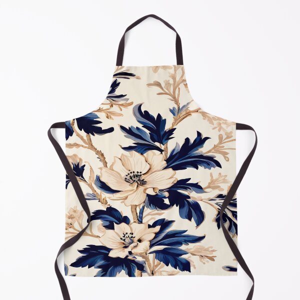Item preview, FLORAL AND TROPICAL PATTERN O17 - Gift items and personal use / Orchid, Seamless, Leaves, Navy, Cream, Gold, Blue, Flowers, Brown, Pattern, Art designed and sold by LumDesignArt.
