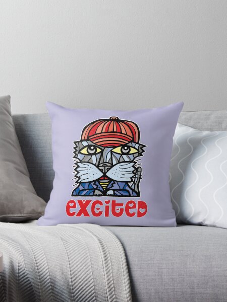 Excited Throw Pillow