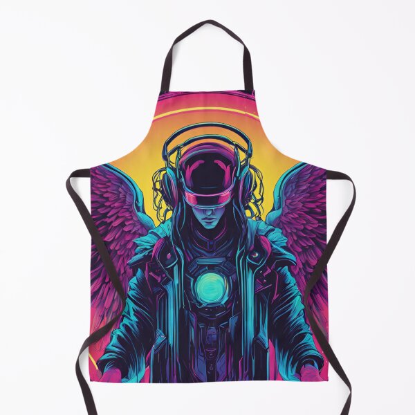 Item preview, Neon-Glowing Cyberpunk Angel T-Shirt - Futuristic Hip God with Electric Halo Art D69 designed and sold by pixelandcrafted.