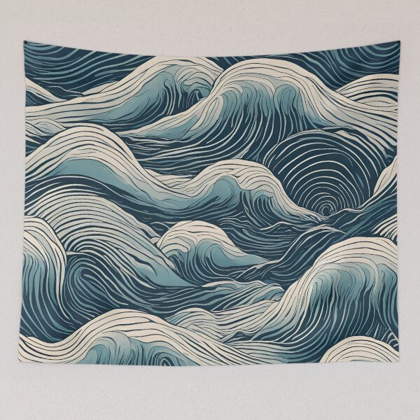 Item preview, Stylized Sea Undulations designed and sold by Karina Creative Studio.