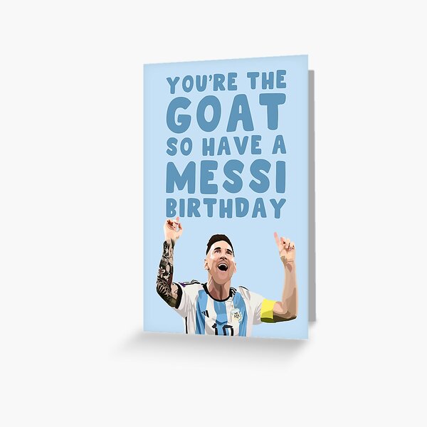 Item preview, Lionel Messi Birthday Card - For Him - For Her - You're The Goat So Have A Messi Birthday - Happy designed and sold by HomeOfPinkPeach.