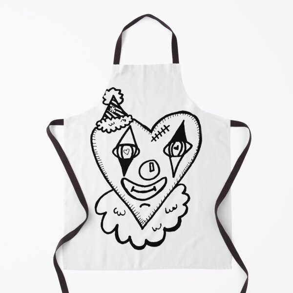 Item preview, Heart Head Circus Clown Black And White Tattoo Style designed and sold by KayTurtless.